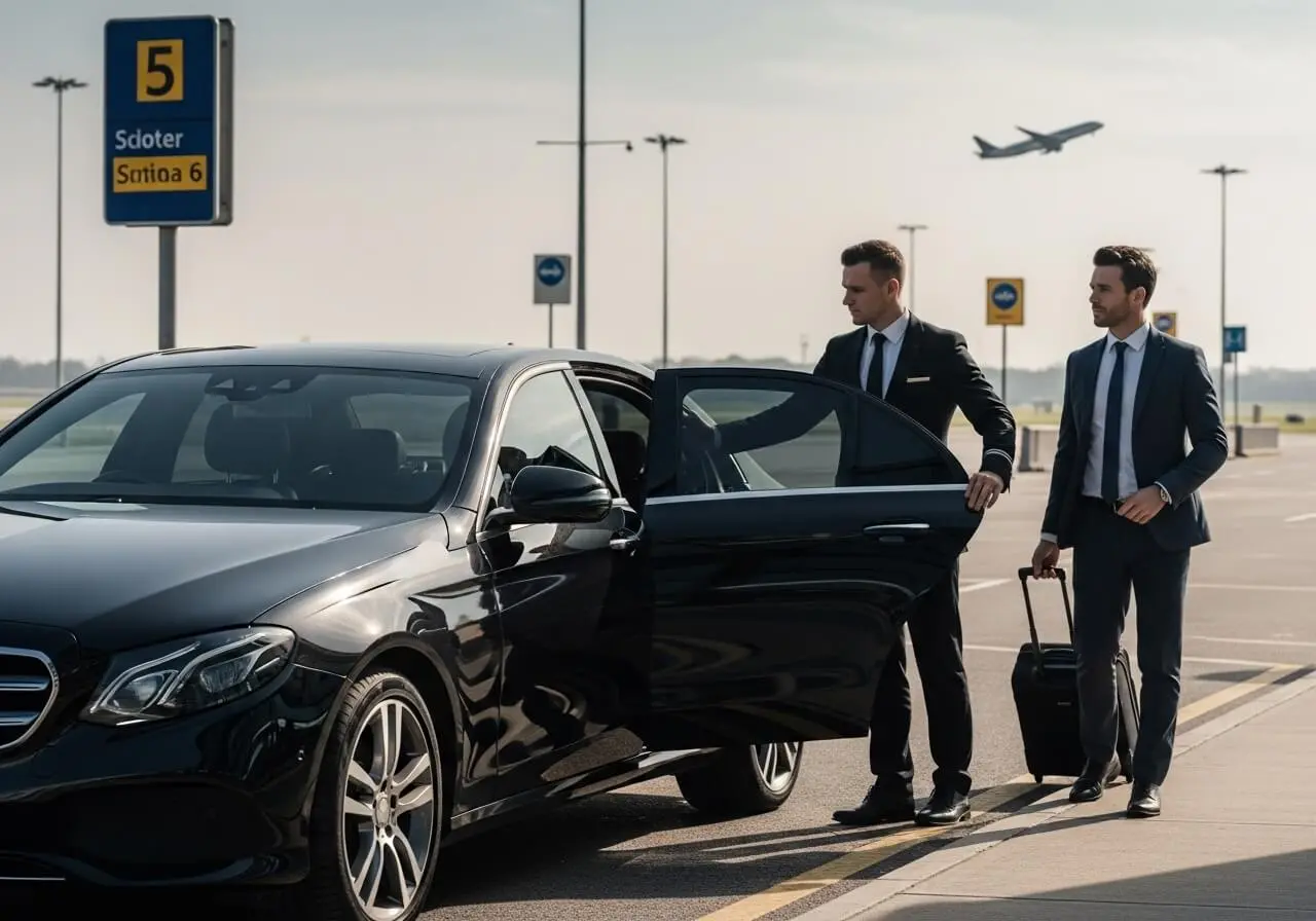 Chauffeur greeting a business passenger